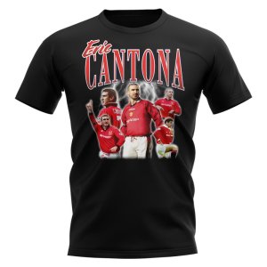 Eric Cantona Manchester United Bootleg T-Shirt (Black) Eric Cantona Manchester United Bootleg T-Shirt (Black)