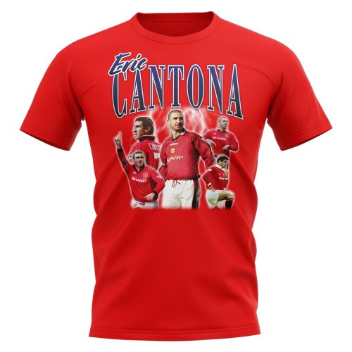 Eric Cantona Manchester United Bootleg T-Shirt (Red)