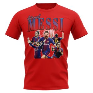 Lionel Messi Barcelona Bootleg T-Shirt (Red)