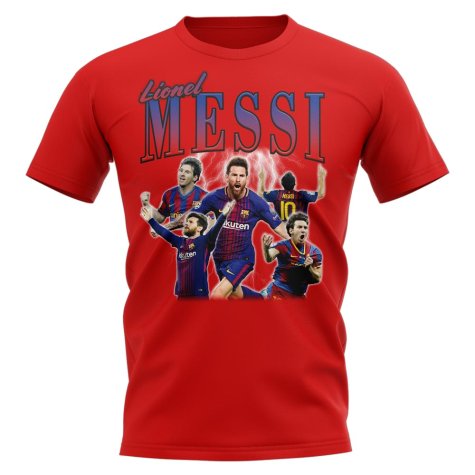 Lionel Messi Barcelona Bootleg T-Shirt (Red)