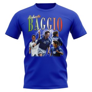 Roberto Baggio Italy Bootleg T-Shirt (Blue)