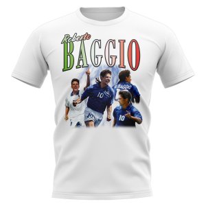 Roberto Baggio Italy Bootleg T-Shirt (White)