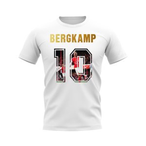 Dennis Bergkamp Name And Number Arsenal T-Shirt (White)