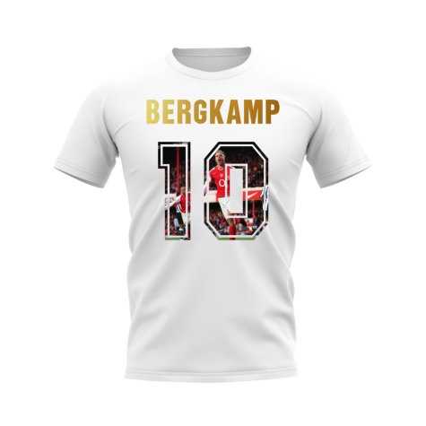 Dennis Bergkamp Name And Number Arsenal T-Shirt (White)