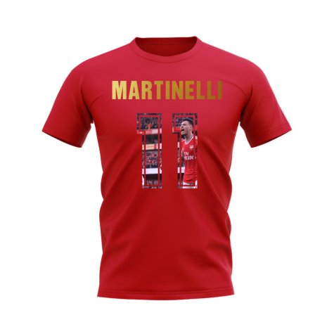 Gabriel Martinelli Name And Number Arsenal T-Shirt (Red)