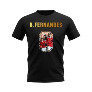 Bruno Fernandes Name And Number Manchester United T-Shirt (Black)