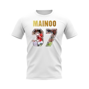 Kobbie Mainoo Name And Number Manchester United T-Shirt (White)