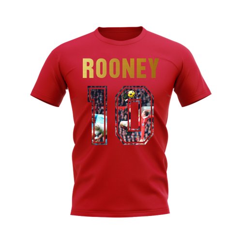 Wayne Rooney Name And Number Manchester United T-Shirt (Red)