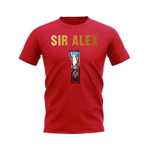 Sir Alex Ferguson Name And Number Manchester United T-Shirt (Red)