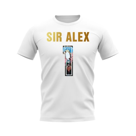 Sir Alex Ferguson Name And Number Manchester United T-Shirt (White)