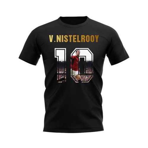 Ruud Van Nistelrooy Name And Number Manchester United T-Shirt (Black)