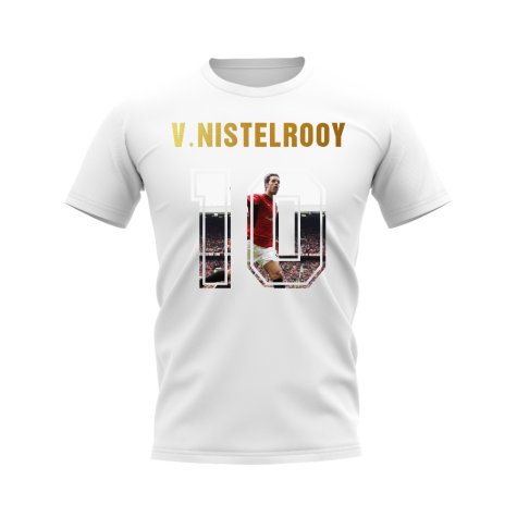 Ruud Van Nistelrooy Name And Number Manchester United T-Shirt (White)