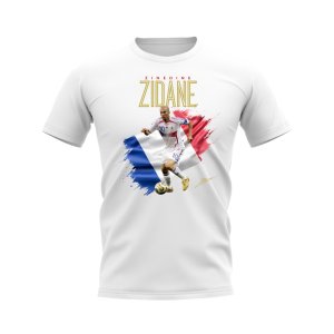 Zinedine Zidane France Flag T-Shirt (White)