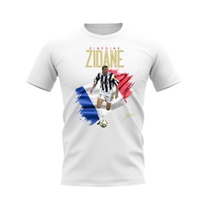 Zinedine Zidane Juventus Flag T-Shirt (White)