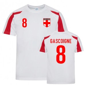 Paul Gascoigne England Sports Training Jersey (White-Red)