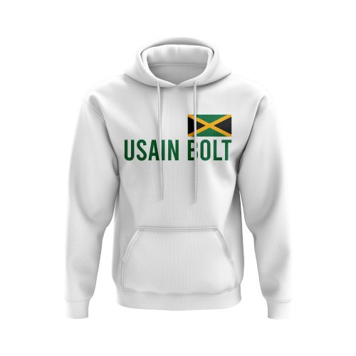 Usain Bolt Jamaica Name Hoody (White)