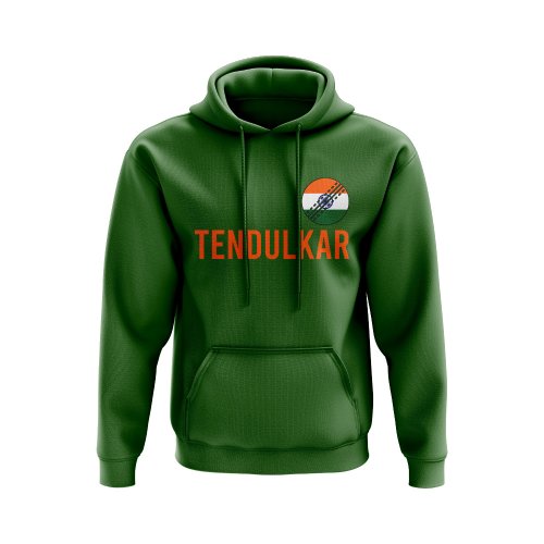 Sachin Tendulkar India Name Hoody (Green)