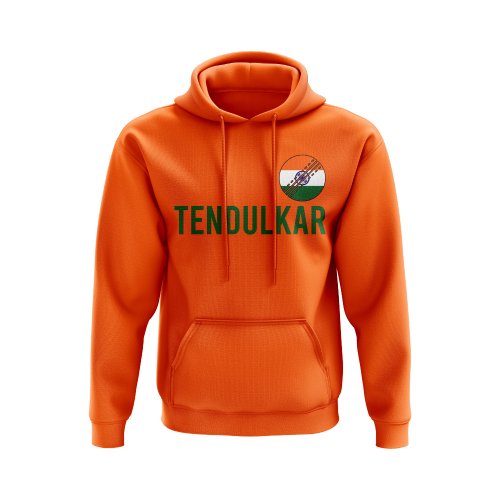 Sachin Tendulkar India Name Hoody (Orange)