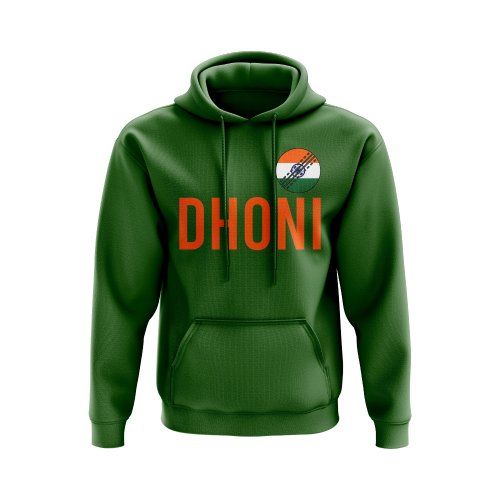 MS Dhoni India Name Hoody (Green)