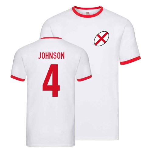 England Rugby Ringer T-shirt (Martin Johnson 4)