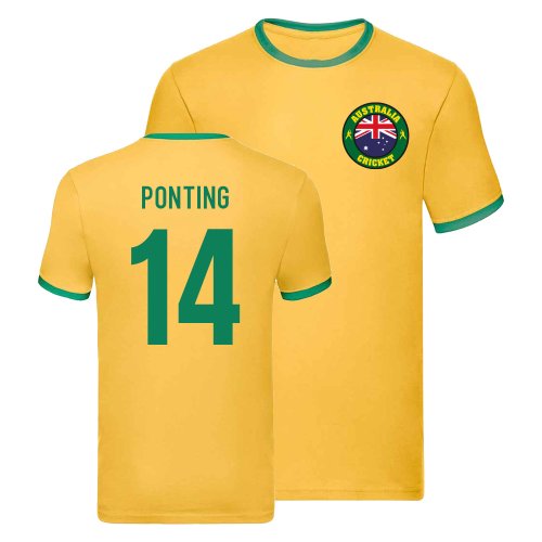 Australia Cricket Ringer Tee (Ricky Ponting 14)