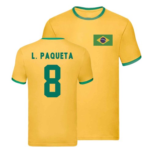 Brazil Ringer T-Shirt (Lucas Paqueta 8)