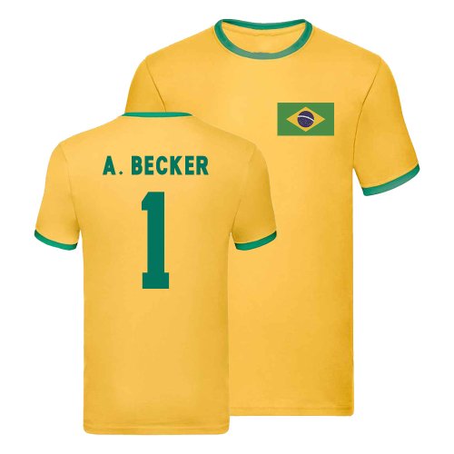 Brazil Ringer T-Shirt (Alisson Becker 1)