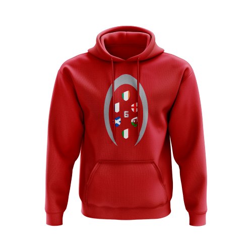 Six Nations Rugby Shield Hoody (Red)