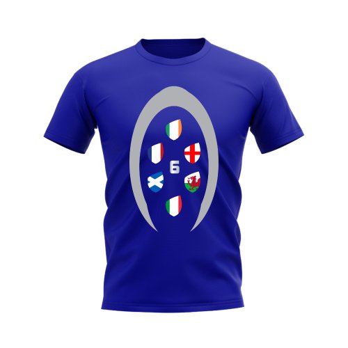 Six Nations Rugby Shield T-Shirt (Blue)