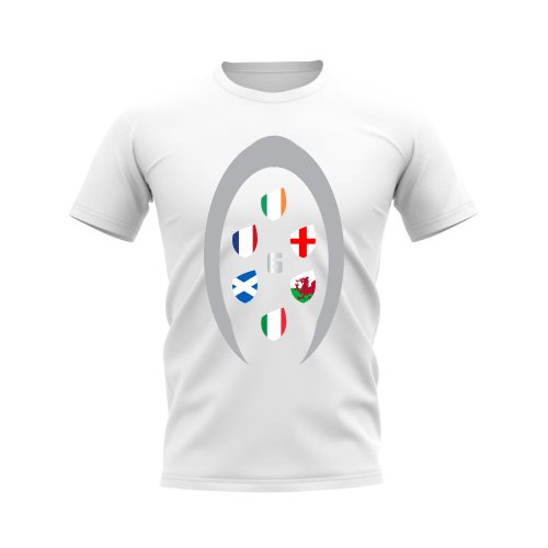 Six Nations Rugby Shield T-Shirt (White)