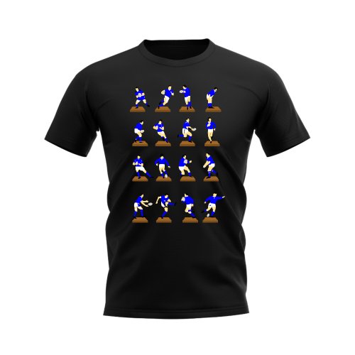 Blue Rugby Figurine T-Shirt (Black)