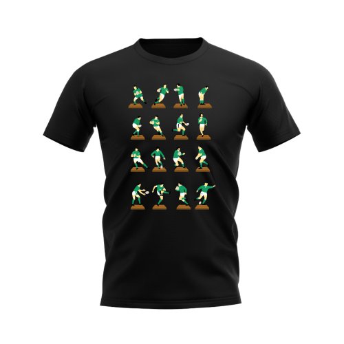 Green Rugby Figurine T-Shirt (Black)