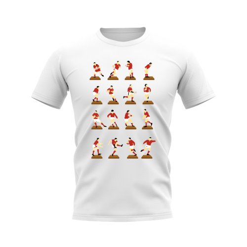 Red Rugby Figurines T-Shirt (White)