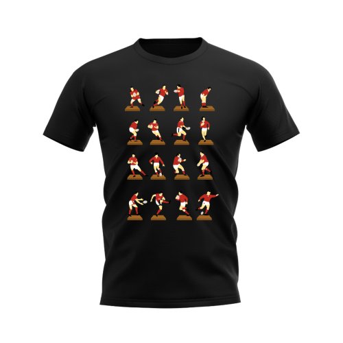 Red Rugby Figurines T-Shirt (Black)