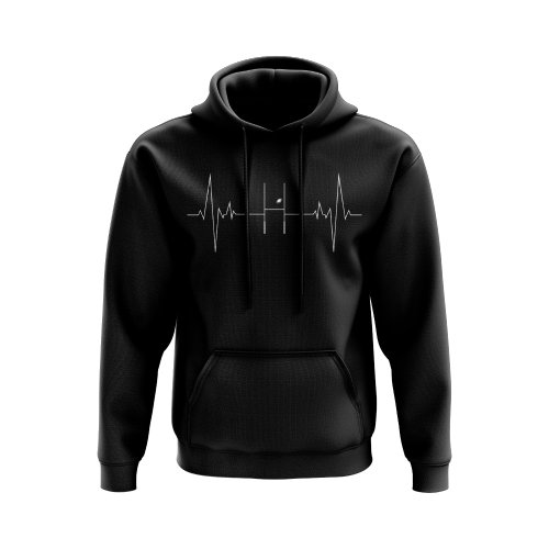 Rugby Heartbeat Hoody (Black)