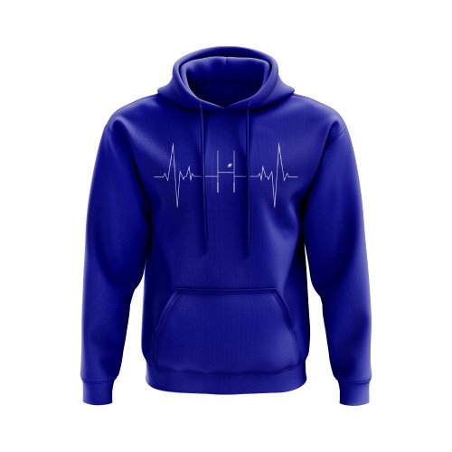 Rugby Heartbeat Hoody (Blue)