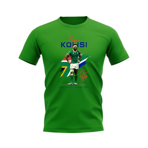 Siya Kolisi South Africa Rugby T-Shirt (Green)