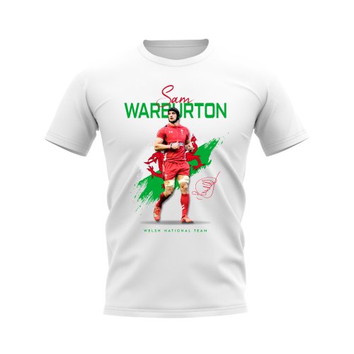 Sam Warburton Wales Rugby T-Shirt (White)