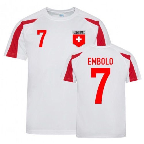 Breel Embolo Switzerland Sports Training Jersey (White-Red)