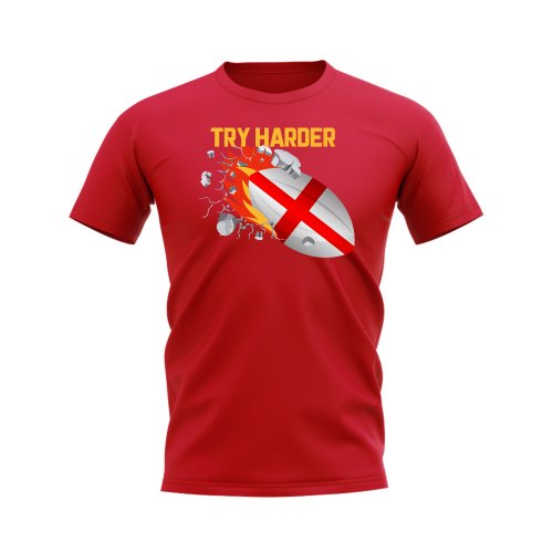 England Try Harder Rugby T-Shirt (Red)