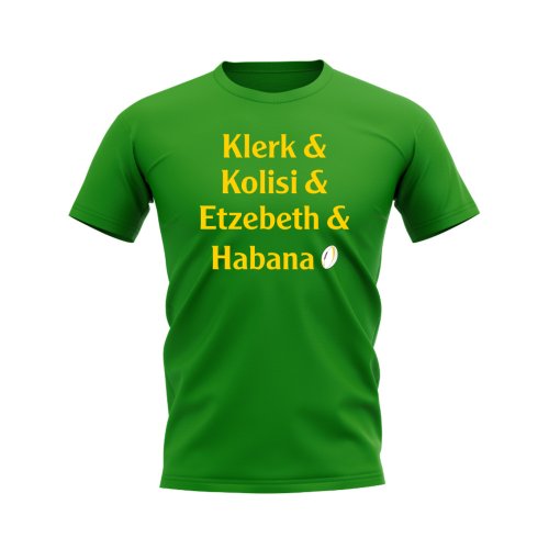 Klerk, Kolisi, Etzebeth, Habana Springboks Rugby T-Shirt (Green)