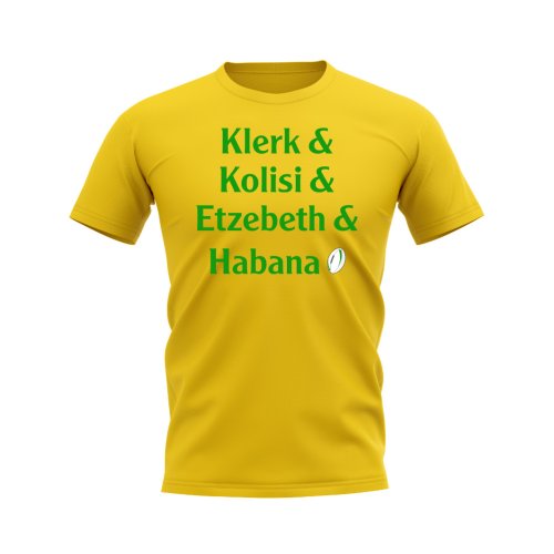 Klerk, Kolisi, Etzebeth, Habana Springboks Rugby T-Shirt (Yellow)