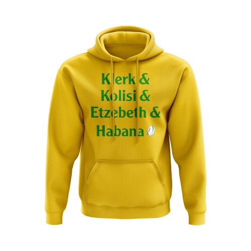 Klerk, Kolisi, Etzebeth, Habana Springboks Rugby Hoody (Yellow)