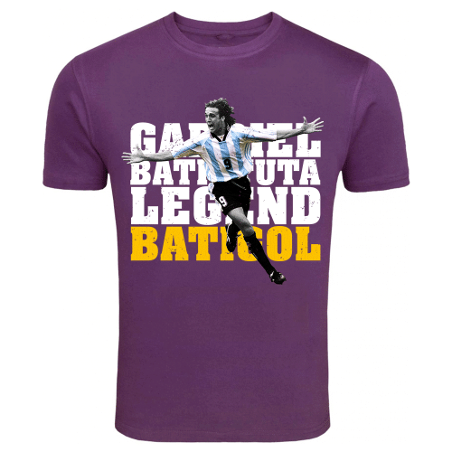 Gabriel Batistuta Argentina Legend T-Shirt (Purple) - Kids