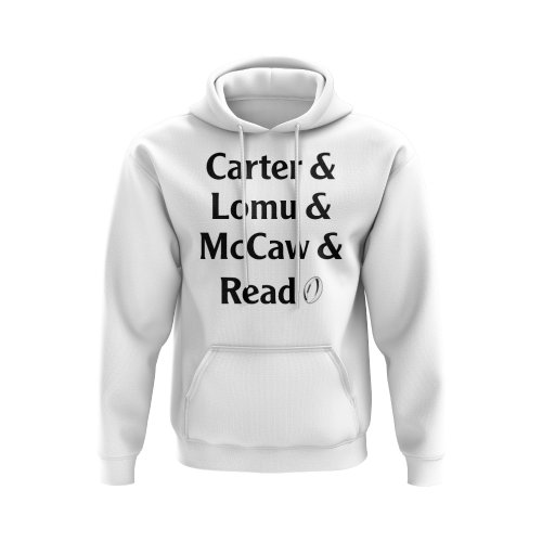 Carter, Lomu, McCaw, Read All Blacks Rugby Hoody (White)