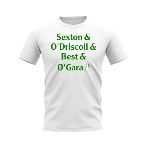 Sexton, O\'Driscoll, Best, O\'Gara Ireland Rugby T-Shirt (White)