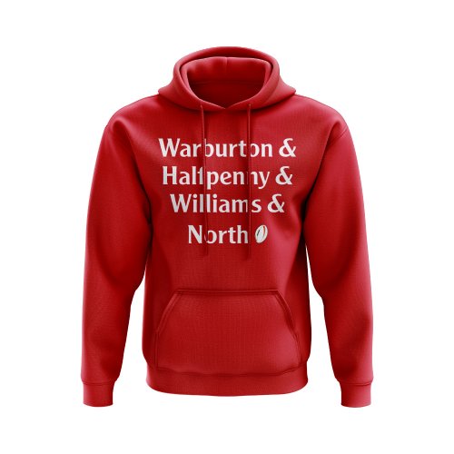 Warburton, Halfpenny, Williams, North Wales Rugby Hoody (Red)