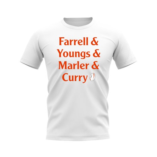 Farrell, Youngs, Marler, Curry England Rugby T-shirt (White)