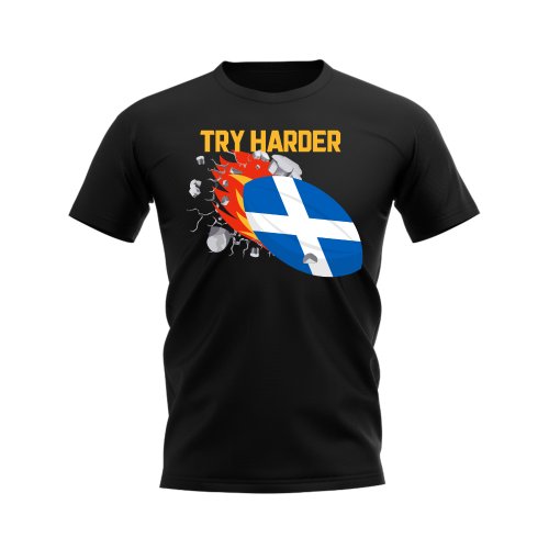 Scotland Try Harder Rugby T-Shirt (Black)