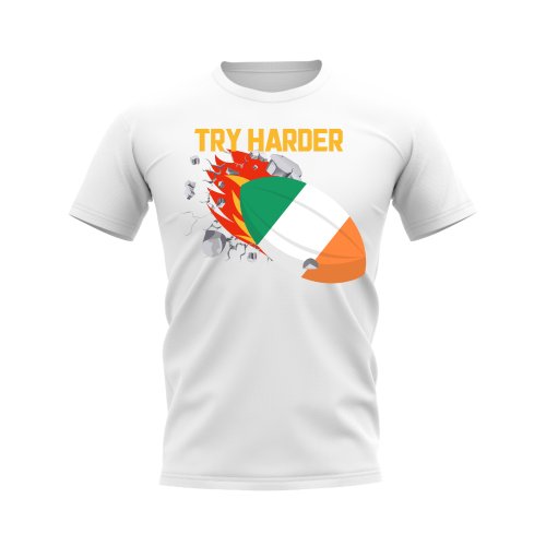 Ireland Try Harder Rugby T-Shirt (White)